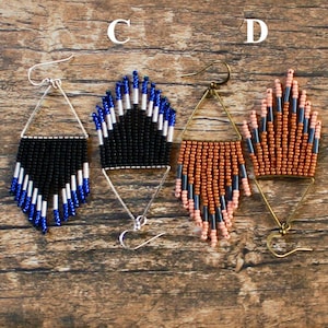 Shorties. Handwoven Earrings. Seed Bead Earrings. Fringe Earrings.