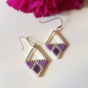 Grape Nehi. Minimalist earrings. Purple earrings. Sparkling earrings. image 1