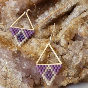 Grape Nehi. Minimalist earrings. Purple earrings. Sparkling earrings. image 2