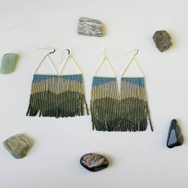 Krissy's Driftless: Handwoven Seed Bead Fringe Earrings