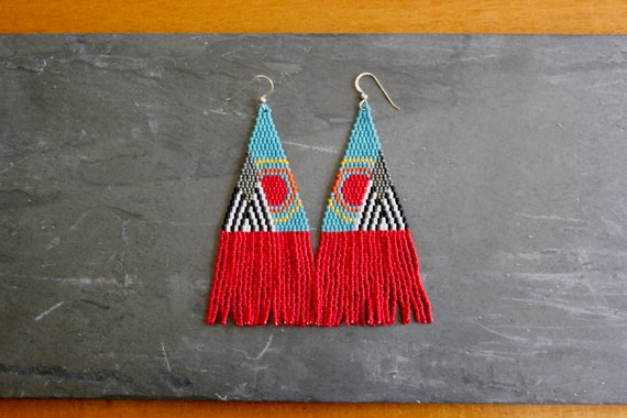 Supernova Fringe Seed Bead Earrings Supernova Fringe Seed Bead Earrings