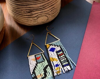 Kandinsky. Woven Earrings. Seed Bead Earrings. Beaded