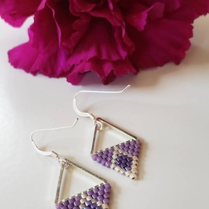 Grape Nehi. Minimalist earrings. Purple earrings. Sparkling earrings. image 5