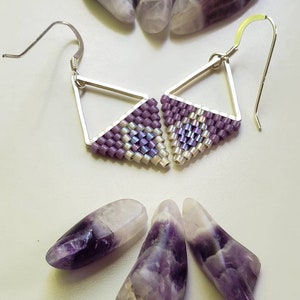 Grape Nehi. Minimalist earrings. Purple earrings. Sparkling earrings. image 4