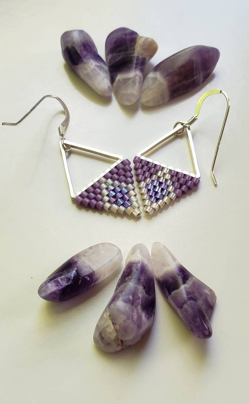 Grape Nehi. Minimalist earrings. Purple earrings. Sparkling earrings. image 4