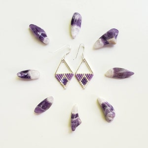 Grape Nehi. Minimalist earrings. Purple earrings. Sparkling earrings. image 3