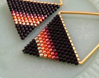 Gilda BB. Beaded earrings. Woven earrings.