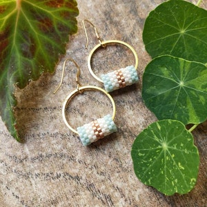 Daiquiri. Handmade earrings. Seed bead earrings. Minimalist earrings.