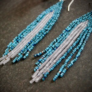 Frosted Tips. Seed bead earrings. Woven Earrings. image 8