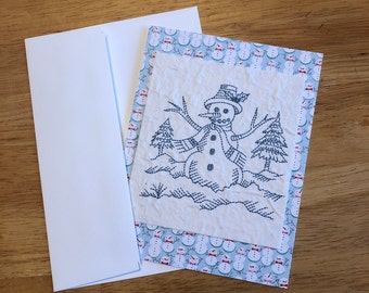 Embroidered Winter Christmas Card