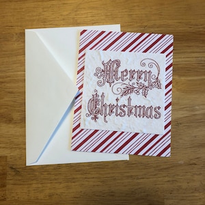 Embroidered Merry Christmas Card