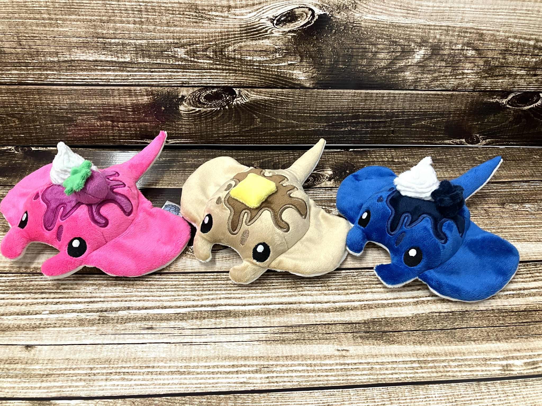 Ready to Ship! Manta Ray Pancake Minky Plush - Regular, Blueberry