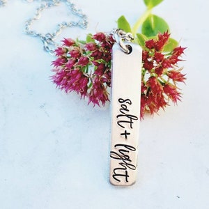 Salt and Light Bar Necklace, Christian Testimony Gift
