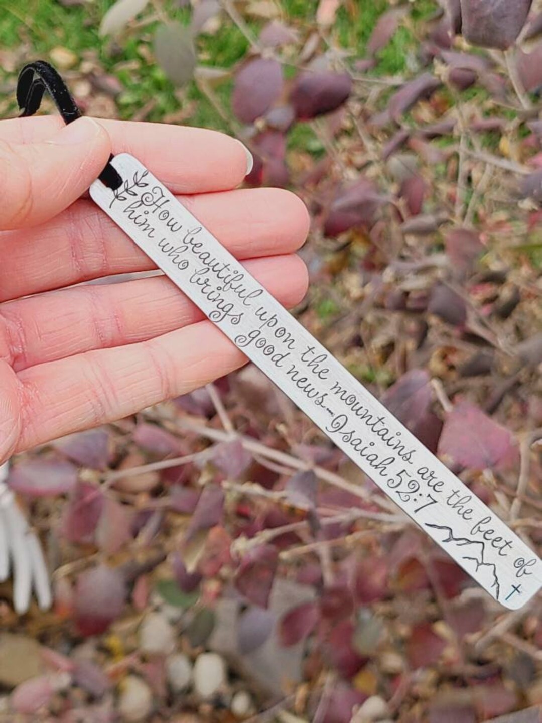 Personalized Bookmark, Custom Bookmark, Stamped, Scripture, Silver