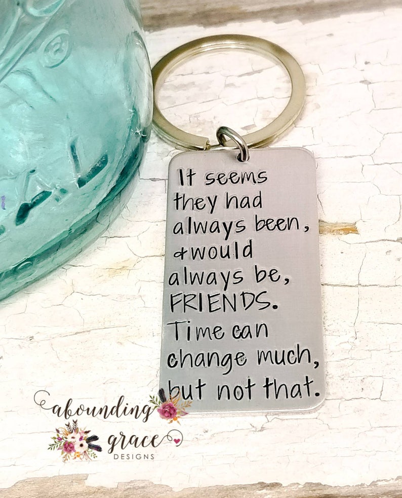 Friend Keychain Stamped Keychain Best Friend Friend Quote Etsy