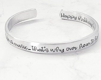 Life is music, music jewelry, treble base clef bracelet, notes cuff, verse jewelry, custom music cuff bracelet, music notes, musician gift