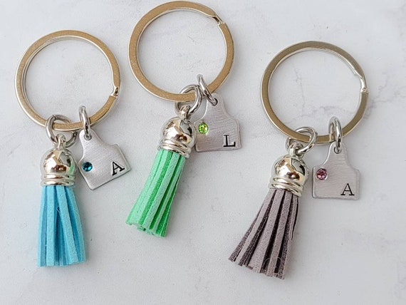 Initial tassel keychain new arrivals