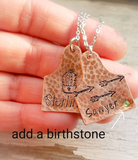 Initial Ear Tag Necklace – Sisters in Suede