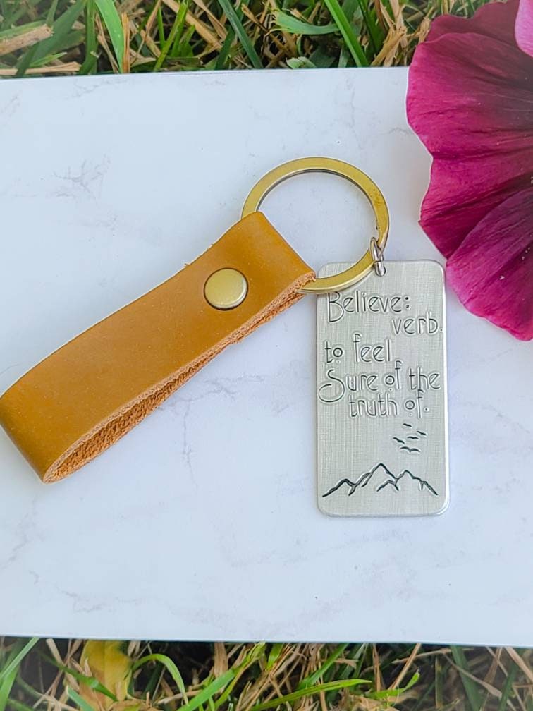 Definition keychain strength dream believe personalized Etsy