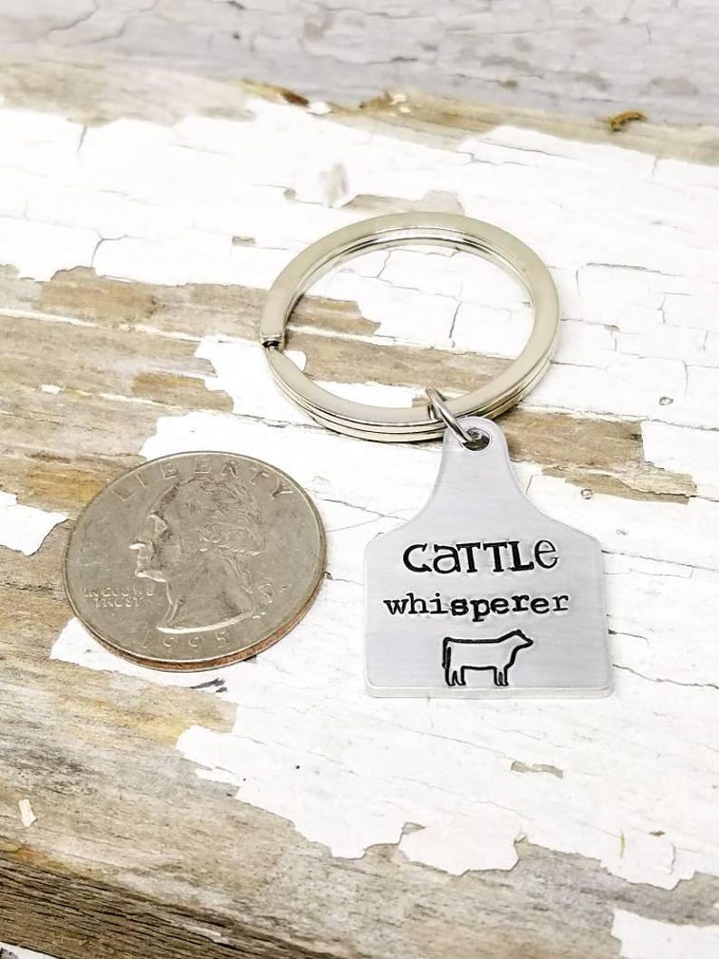 Cow tag keychain show mom ear tag keychain personalized Etsy Italia