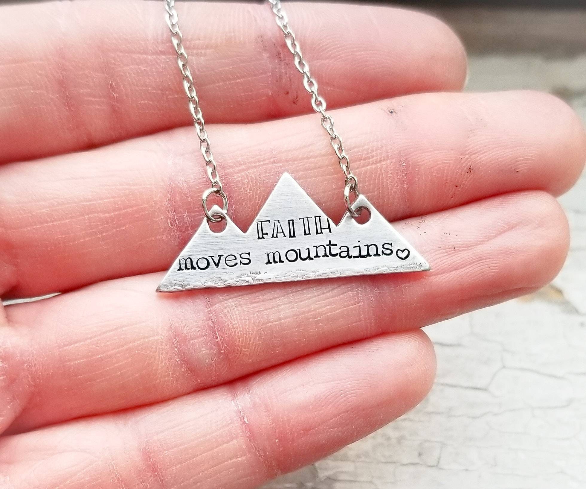 Faith moves mountains necklace Matthew 17 20 mountain Etsy