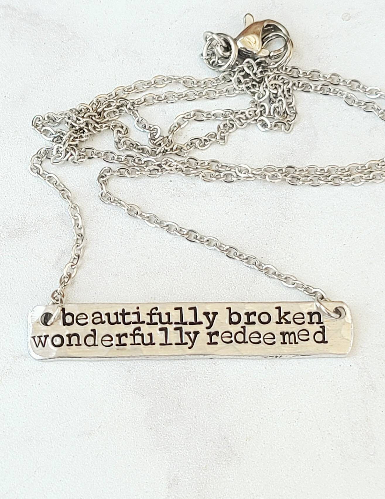 Beautifully Broken Wonderfully Redeemed Necklace Salvation
