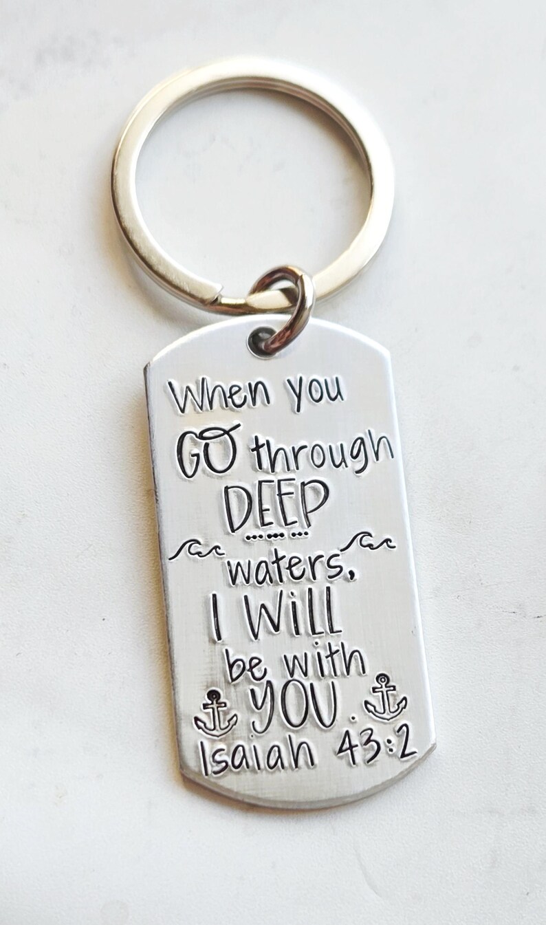 Isaiah 43:2 Keychain, Religious Verse Keyring, Inspirational Gift image 10