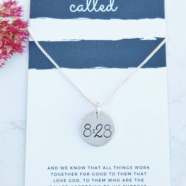 Romans 8:28 called necklace, all things work together focus necklace, hard times, his purpose testimony Christian necklace, gift for her