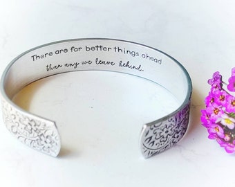 Hidden message cuff, quote cuff, moving forward custom message, secret quote for graduate, new job, custom bracelet, personalized message