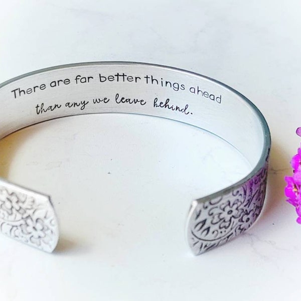 Hidden message cuff, quote cuff, moving forward custom message, secret quote for graduate, new job, custom bracelet, personalized message