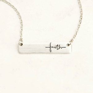 Faith necklace, christian jewelry, 2 corinthians 5 7, inspirational jewelry, faith jewelry, gift for her, simple reminder necklace