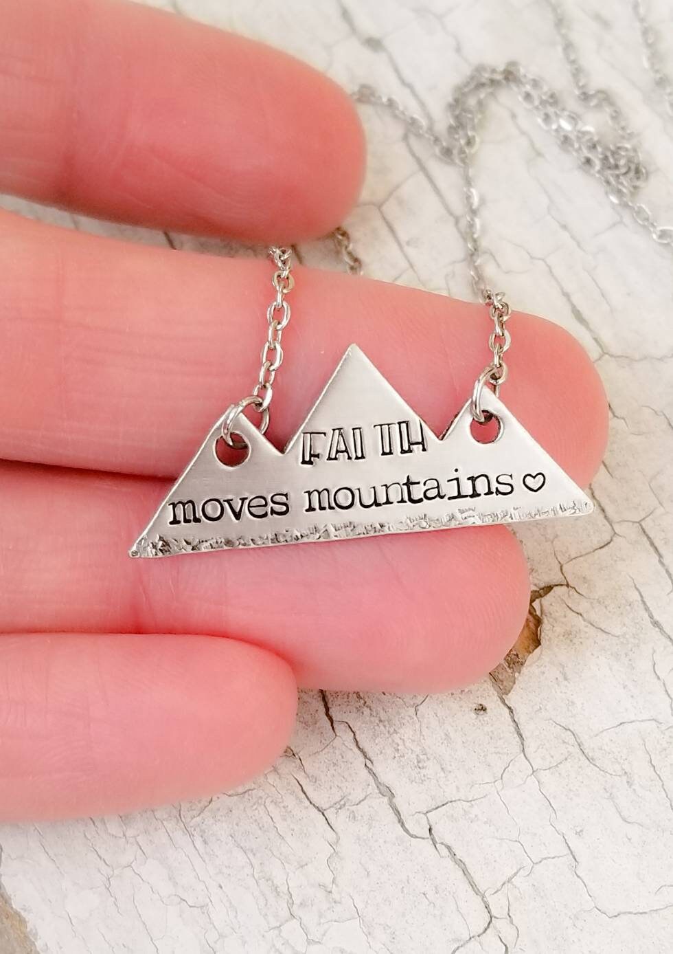 Faith moves mountains necklace Matthew 17 20 mountain Etsy