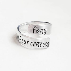 Personalized Wrap Ring, Christian Bible Verse Jewelry