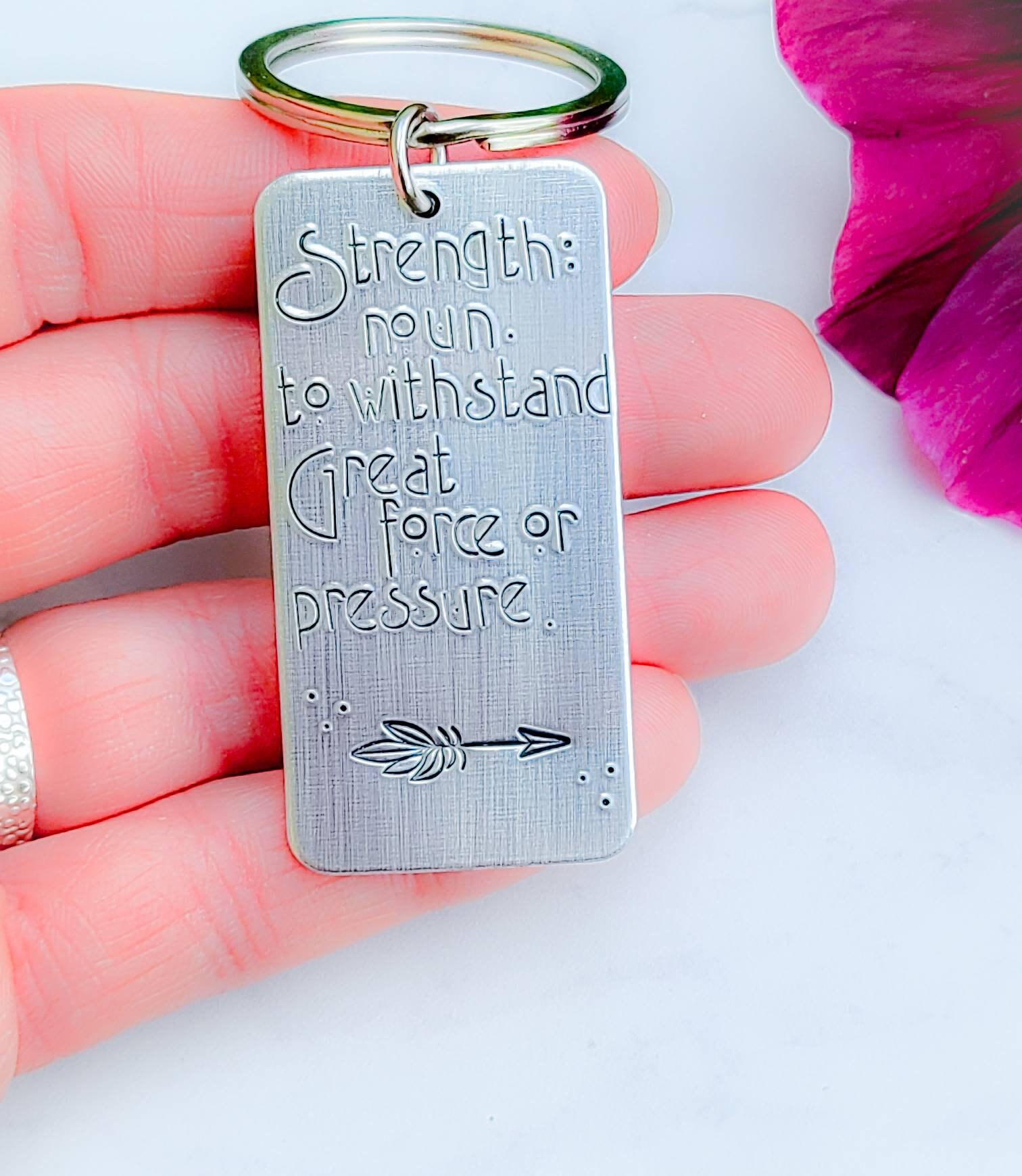 Definition keychain strength dream believe personalized Etsy