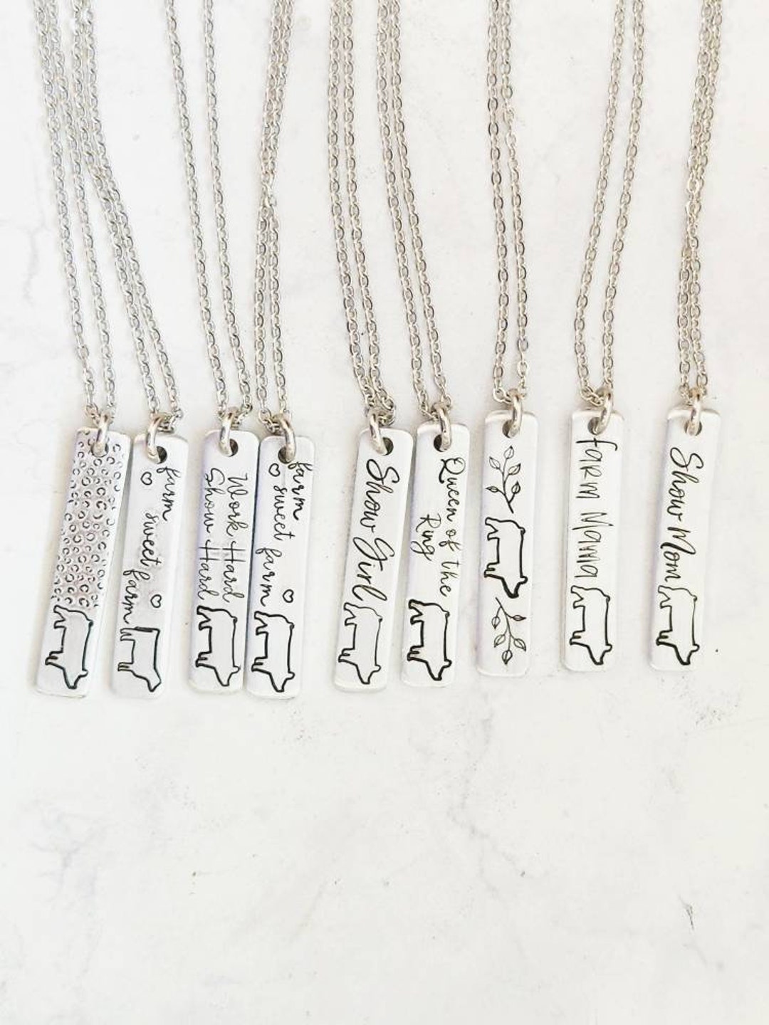 Show Necklace, Farm Animal Necklace, Sheep Necklace, Pig Necklace, Cow