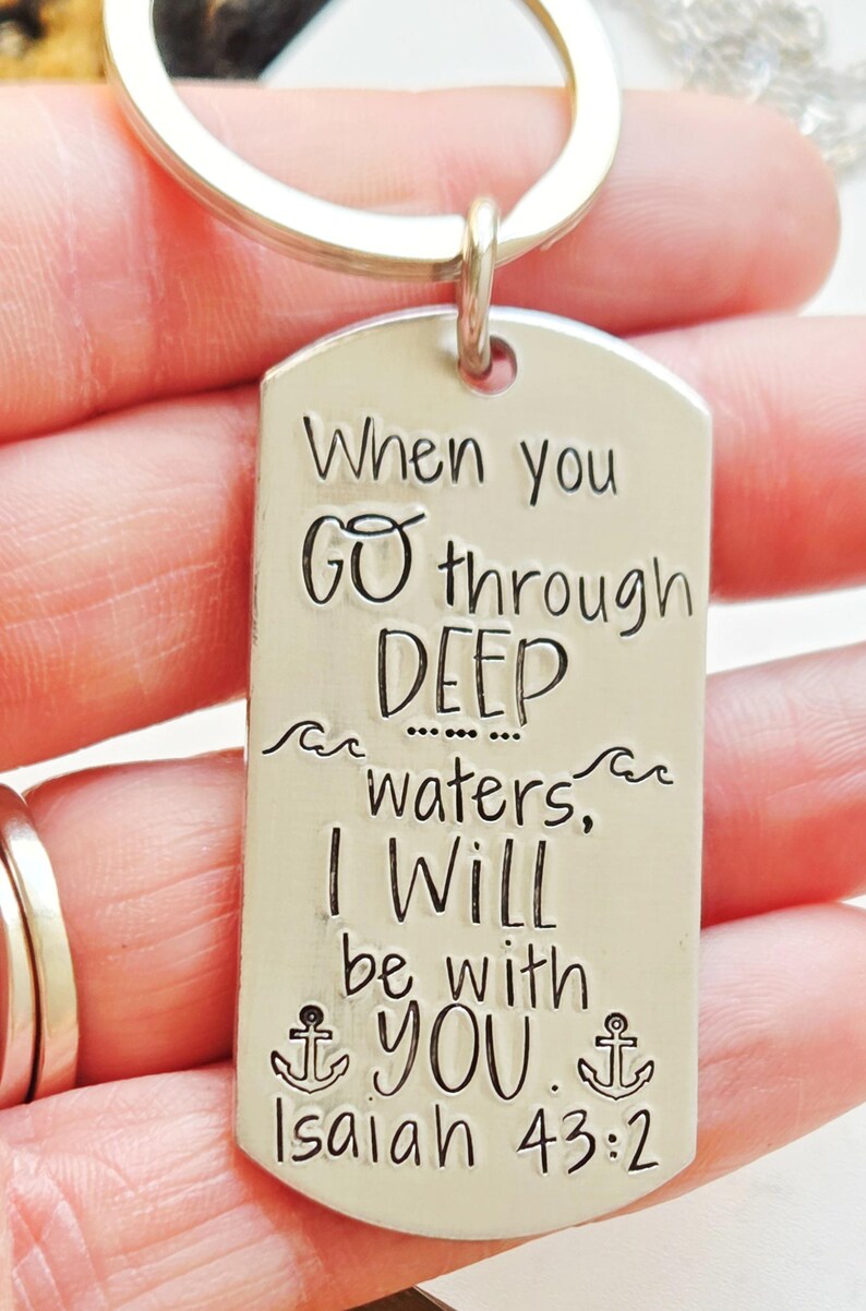 Isaiah 43:2 Keychain, Religious Verse Keyring, Inspirational Gift image 9