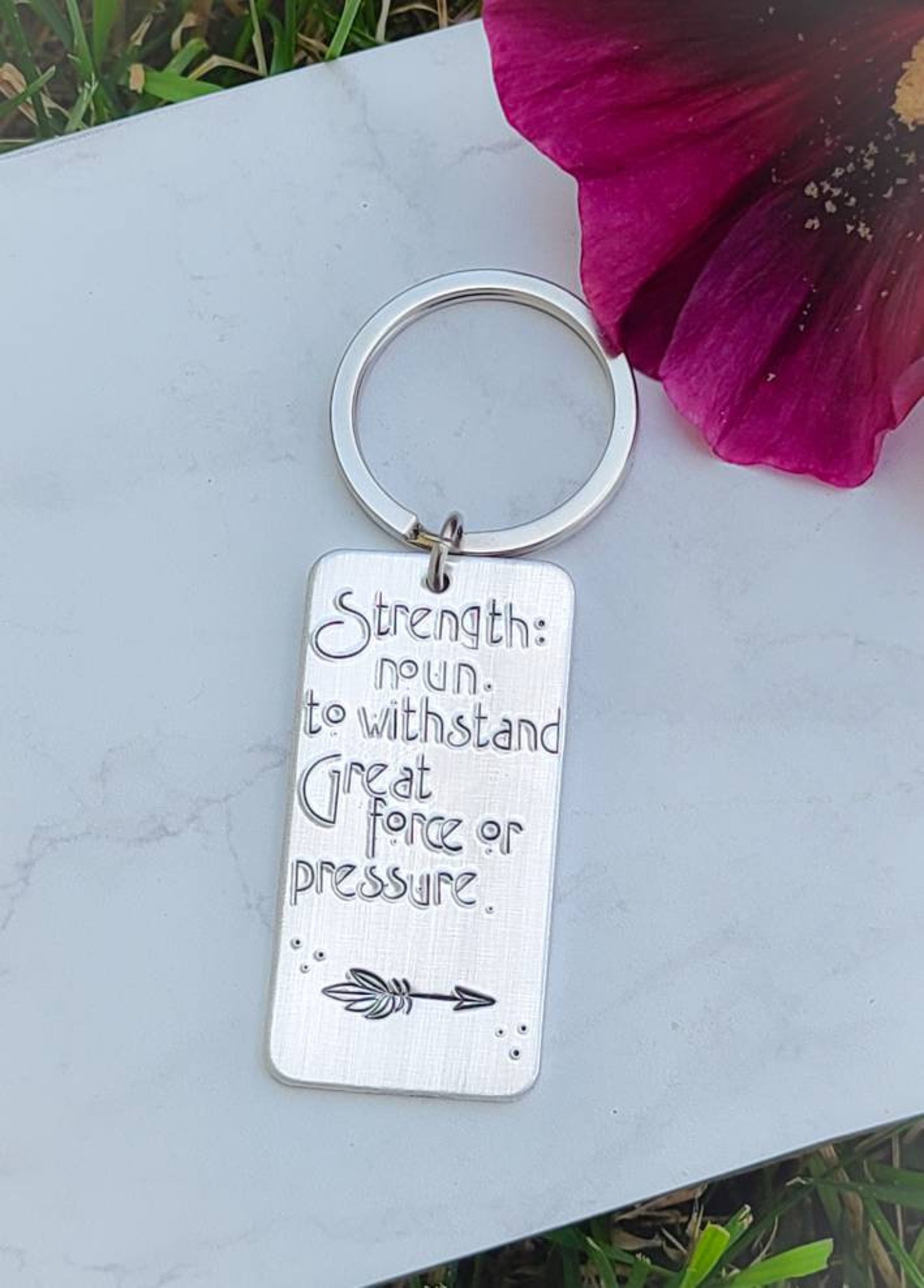 Definition keychain strength dream believe personalized Etsy