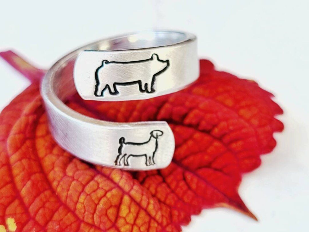 Personalized Farm Animal Wrap Ring, Ranch Jewelry - Etsy