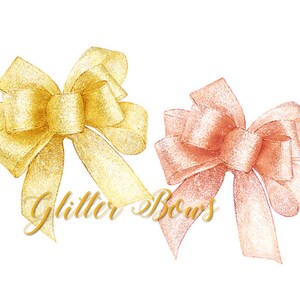 Watercolor hand painted Bows clipart, Gold and Pink, Coral and Navy, Peach and Purple, invitations, bowknot, Gift, Decorations, DIY elements image 3