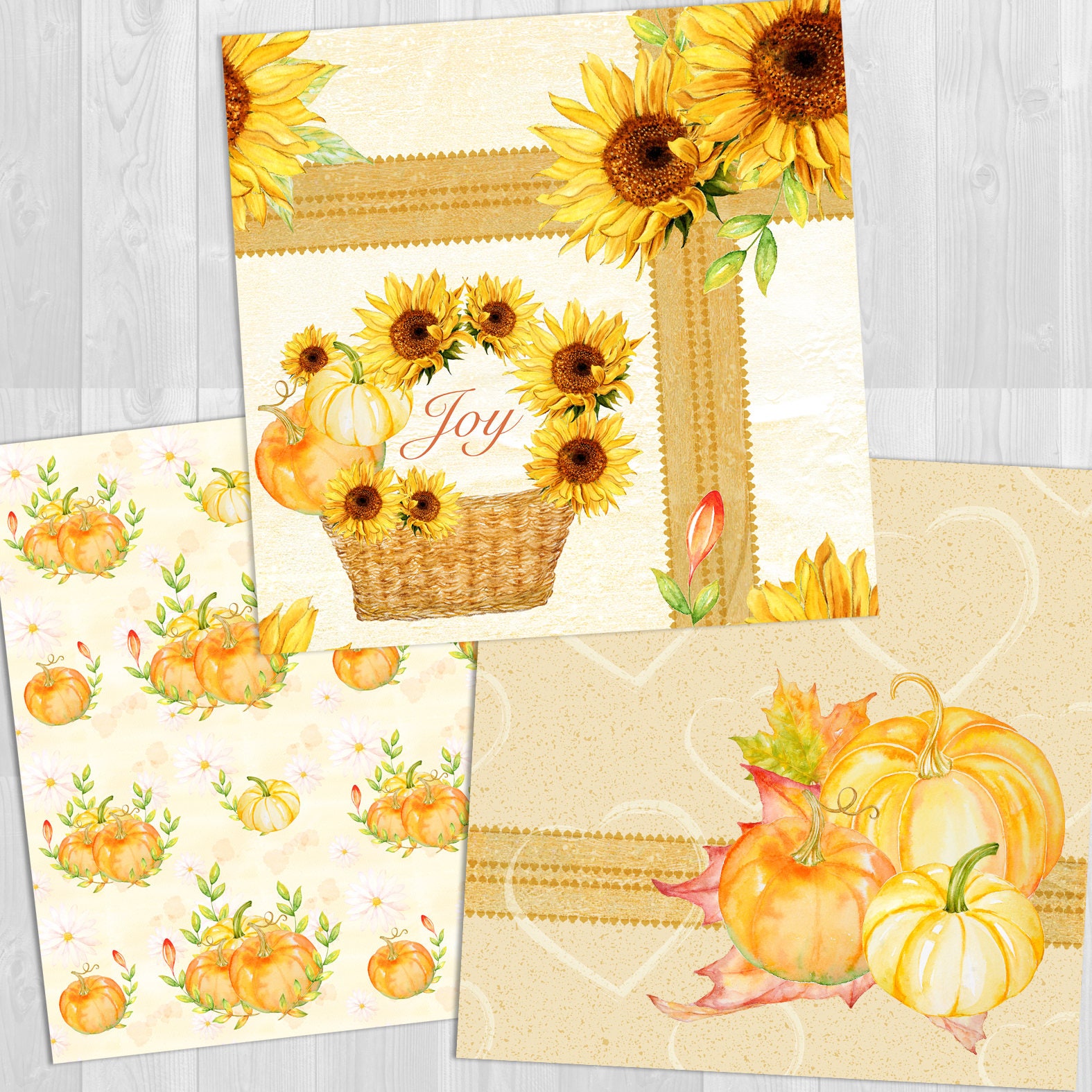 Autumn Paper Pack, Thanksgiving Digital Paper, Fall Background ...