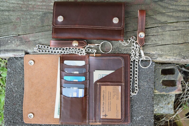 Horween Leather Creditcard Trucker Wallet Chain Wallet Bike!   r Etsy - image 0