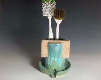 Self Draining Sponge/Brush Holder - Sage Green