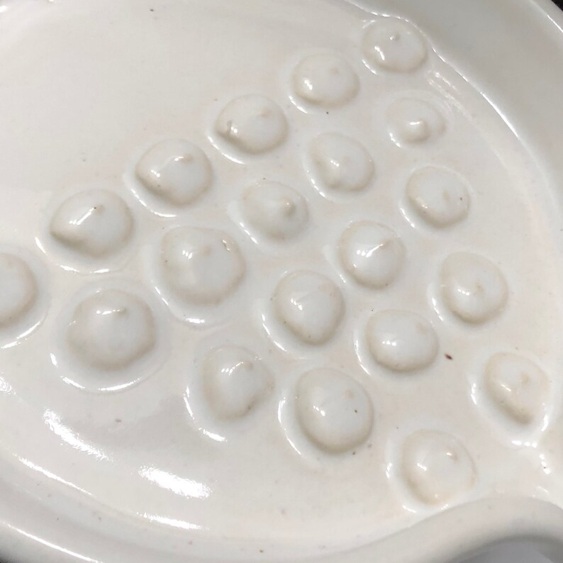 Round Self Draining Soap Dish Pearl White Etsy