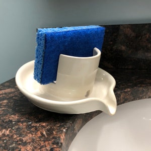 Self Draining Sponge Holder -pearl white