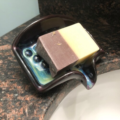 Round Self Draining Soap Dish Charcoal matte Black Etsy