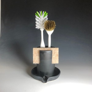 Self Draining Sponge/Brush Holder - Charcoal