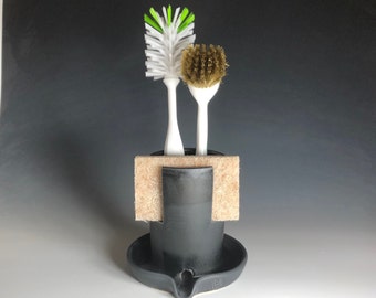 Self Draining Sponge/Brush Holder - Charcoal