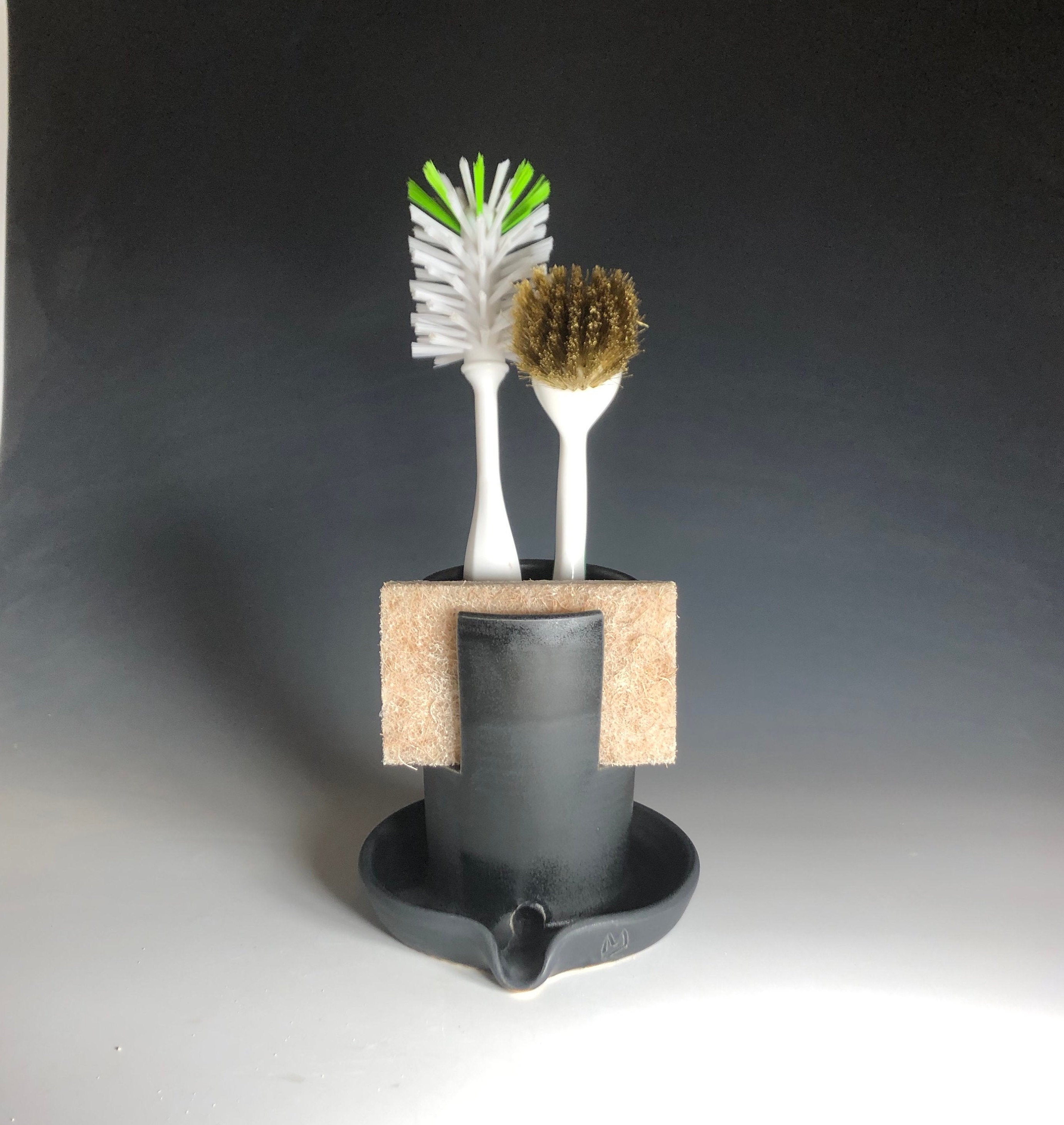 Self Draining Sponge/Brush Holder - Charcoal