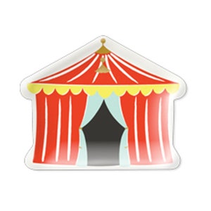 Tent Shaped Plates 8ct, Carnival Party Plates, Circus Party Plates, Under the Big Top, Circus Birthday, Fair Theme, Circus Tableware,