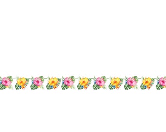 Tropical Party Banner, Tropical Party Garland, Hawaiian Luau Party Supplies, Floral Hawaiian Bridal Shower Décor, Tropical Birthday Party